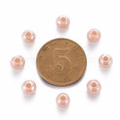 不透明なアクリルビーズ  ABカラーメッキ  ラウンド  桃パフ  6x5mm  穴：1.8mm  約4083個/464g&nbsp;LS-MACR-S370-D6mm-34
