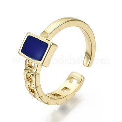 Brass Enamel Cuff Rings&nbsp;RJEW-T016-09G-NF
