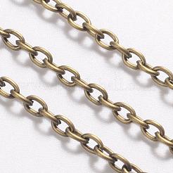 鉄楕円形アズキチェーン  溶接されていない  アンティークブロンズ  3x2mm&nbsp;X-CH-L001-05AB
