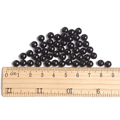 不透明なアクリルビーズ  ラウンド  ブラック  サイズ：直径約6mm  穴：1mm  約4000個/500g&nbsp;PL682-4
