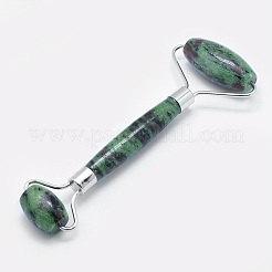 Natural Ruby in Zoisite Brass Face Massager&nbsp;MRMJ-G008-03P
