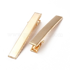 鉄のワニのヘアクリップパーツ  ライトゴールド  57x11x10mm&nbsp;PHAR-E017-01F-KCG