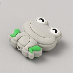 Frog Food Grade Eco-Friendly Silicone Focal Beads&nbsp;LS-SIL-WH0006-29E