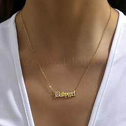 Fashionable Retro Stainless Steel Letter Name Pendant Necklaces for Women&nbsp;WP0779