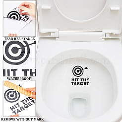 取り外し可能な矢印アーチェリーターゲットPVC自己粘着トイレステッカー  防水バスルーム装飾壁デカール  長方形  ブラック  132x115x0.2mm&nbsp;DIY-WH0430-324