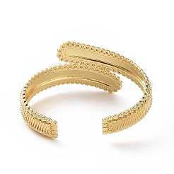 Brass Rectangle Open Cuff Bangle for Women&nbsp;BJEW-E072-01G