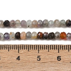 天然石蛍石ビーズ連売り  多面カット  ロンデル  3.8~4.3x3mm  穴：0.7mm  約122~130個/連  14.96''（38cm）〜15.35''（39cm）&nbsp;G-D347-B07