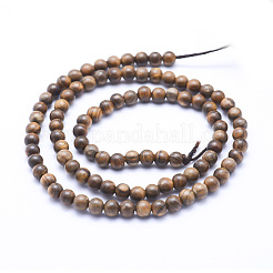 Natural African Padauk Wood Beads Strands&nbsp;X-WOOD-P011-02-6mm