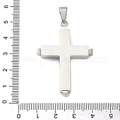 イースター 304 ステンレス ペンダント  クロスチャーム  裏面ブラシ仕上げ加工  ステンレス鋼色  47x31.5x5mm  穴：9x5mm&nbsp;STAS-E527-01P