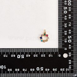 10Pcs Eco-Friendly Brass with Glass Pendants&nbsp;KK-SZ0005-78