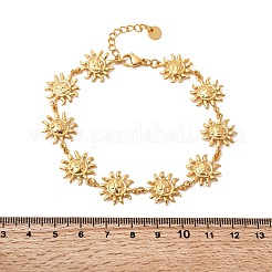 304 Stainless Steel Sun Link Chain Anklets for Women&nbsp;AJEW-C043-01G