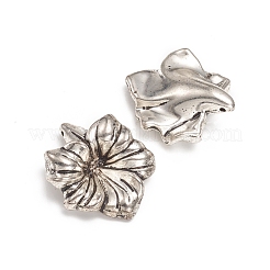 CCBプラスチックビーズ  花  アンティークシルバー  33x28.5x12mm  穴：1.5mm&nbsp;CCB-L011-071AS