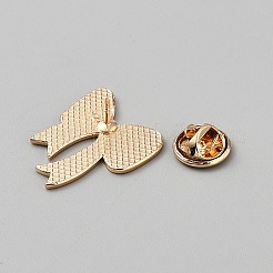 蝶結びのエナメルピン  バックパック用衣類用亜鉛合金ラペルピンバック  ライトゴールド  ショッキングピンク  26.5x21.5mm&nbsp;JEWB-WH20006-17A