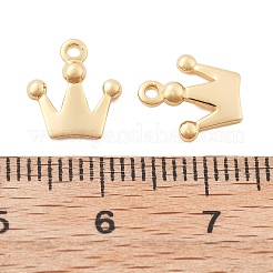 真鍮チャーム  クラウンチャーム  18KGP本金メッキ  10.5x9.5x2mm  穴：1mm&nbsp;KK-K382-19G