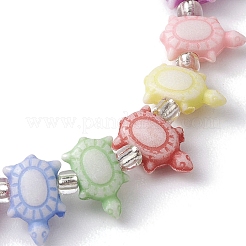 Beach Tortoise Acrylic & Glass Seed Beaded Stretch Bracelets&nbsp;BJEW-JB10300-02