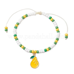 9Pcs Fruit Theme Alloy Enamel Charm Bracelets&nbsp;BJEW-MZ00206-01