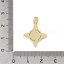 Brass Micro Pave Clear Cubic Zirconia Pendants&nbsp;KK-E799-06A-G