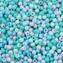 不透明なアクリルビーズ  ラウンド  ダークターコイズ  3mm  穴：1mm&nbsp;X1-OACR-H118-07A-04
