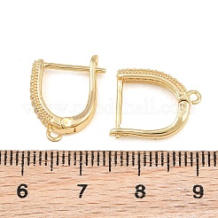 Rack Plating Brass Micro Pave Cubic Zirconia Hoop Earring Findings&nbsp;CU-CBA5806-04LG