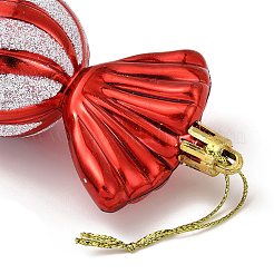 クリスマス電気メッキプラスチックキャンディペンダント装飾  ナイロンロープクリスマスツリー吊り下げ飾り  レッド  181mm&nbsp;KY-D020-01C