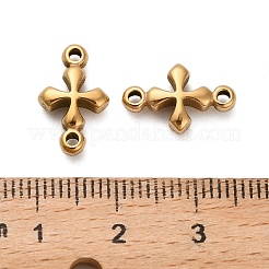 304ステンレススチールコネクタチャーム  クロスリンク  イオンプレーティング（ip）  ゴールドカラー  14.5x9x4mm  穴：1.5mm&nbsp;STAS-B111-10G
