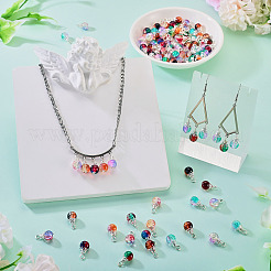 100Pcs 10 Colors Glass Pendants&nbsp;PALLOY-TAC0291