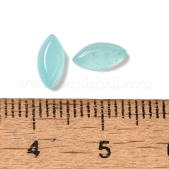 天然の白翡翠の染色カボション  馬の目  シアン  8x4x2.5~3mm&nbsp;G-F772-01B-04