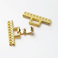 1連売り合金と真鍮製の留め金  9穴  ゴールドカラー  18mm  穴：24x29x5mm&nbsp;X-PALLOY-N0112-04G