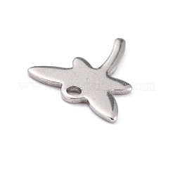 変色しない304ステンレススチールチャーム  トンボ  ステンレス鋼色  12.5x12x0.8mm  穴：1.4mm&nbsp;STAS-F266-11P