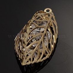 Iron Filigree Hollow Leaf Floating Pendants&nbsp;X-IFIN-P001-05