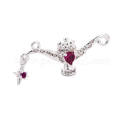 Brass Micro Pave Cubic Zirconia Pendants&nbsp;KK-N288-12S