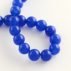 Dyed Natural White Jade Round Bead Strands&nbsp;G-Q937-6mm-05