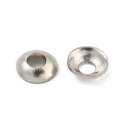 真鍮製ビーズキャップ  長持ちメッキ  鉛フリー＆カドミウムフリー  半円  プラチナ  3x1mm  穴：1mm&nbsp;KK-P277-54A-P