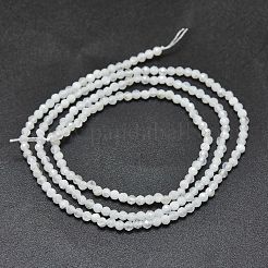 天然レインボー ムーンストーン ビーズ 連売り  ラウンド  多面カット  2mm  穴：0.4mm  約192個/連  15.16インチ（38.5cm）&nbsp;G-O186-D02