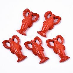 樹脂チャーム  模造食品  手短に  レッド  49x31.5x13mm  穴：2mm&nbsp;RESI-R426-01