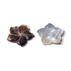 天然石ブラックリップシェルペンダント  桜の花のチャーム  31x32x3mm  穴：1.8mm&nbsp;SHEL-P015-07