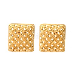 304 Stainless Steel Woven Stud Earrings&nbsp;EJEW-R027-04G-01