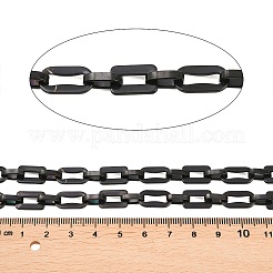 201ステンレス鋼長方形リンクチェーン  イオンプレーティング（ip）  溶接されていない  スプールで  ブラック  リンク：14x7.5x1.5mmと12x8x1.5mm&nbsp;CHS-F024-03A-EB