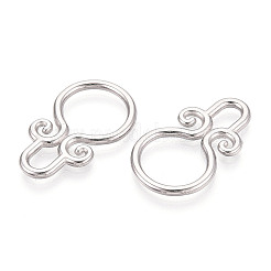 304ステンレスペンダント  金色のフープリング  ステンレス鋼色  27.5x16.5x2mm  穴：6.5x4mm&nbsp;STAS-N114-42P