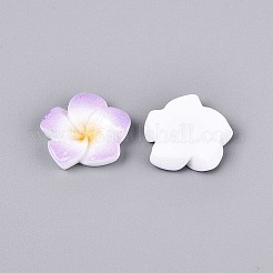 プルメリアの花の不透明樹脂カボション  ライラック  20~21x20~21x4.5~5mm&nbsp;CRES-T025-30E-02