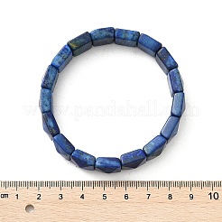 正方形の染色天然ラピスラズリビーズストレッチブレスレット（女性用、男性用）  内径：2-1/4~2-3/8インチ（5.55~5.95cm）&nbsp;BJEW-C097-06M