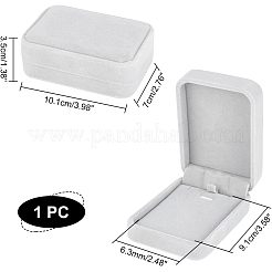 ベルベットのペンダントボックス  ペンダント・ネックレス・ギフト収納に  長方形  ライトグレー  10.1x7x3.5cm&nbsp;CON-WH0088-35C