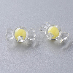 透明なアクリルビーズ  二層ビーズ  キャンディ  きいろ  9x17x8.5mm  穴：2mm  約960個/500g&nbsp;TACR-S152-03A-SS2105