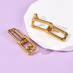 304ステンレススチール中空長方形ダングルスタッドピアス  イオンプレーティング（ip）  18KGP本金メッキ  36.5x11mm&nbsp;EJEW-Z135-01G