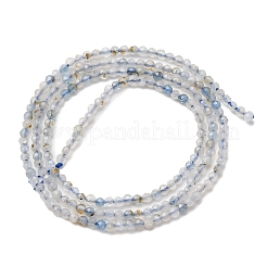 天然石アクアマリンビーズ連売り  ラウンド  多面カット  2mm  穴：0.5mm  約187~198個/連  14.84''~15''（37.7~38.1センチメートル）&nbsp;G-RM2025-A46-2mm-B