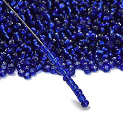 12/0 ガラスシードビーズ  銀並ぶ丸い穴  ラウンド  ブルー  2mm  穴：1mm  約30000ビーズ/ポンド&nbsp;SEED-A005-2mm-28