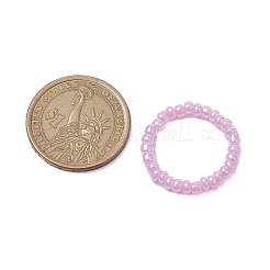 マカロン セイロン ラウンド ガラス シードビーズ ストレッチリング 女性用  ミックスカラー  3.5mm  内径：19mm  7個/セット&nbsp;RJEW-JR00701