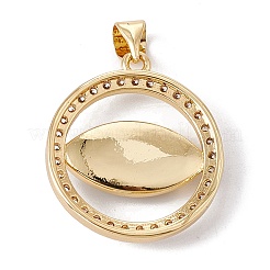 Brass Micro Pave Clear Cubic Zirconia Pendants&nbsp;KK-G439-52G
