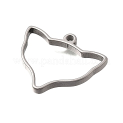 304ステンレススチール中空ペンダント  変色防止  キツネ  24x28.5x3mm  穴：2mm&nbsp;STAS-D381-02C-P