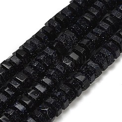 Synthetic Blue Goldstone Beads Strands&nbsp;G-G317-A07-3x6mm